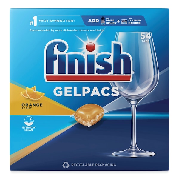 Finish Dish Detergent Gelpacs, Orange Scent, PK54 51700-81181 - main